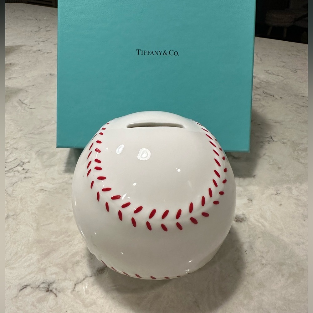 Tiffany & Co porcelain baseball bank